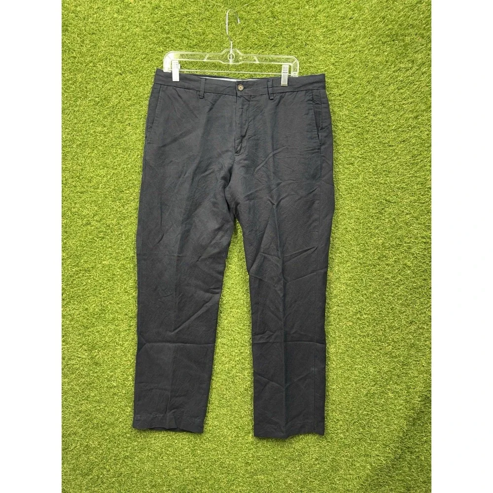 Vintage Polo Ralph Lauren Pants Mens 33x30 Blue Linen Blend Straight Leg Dress